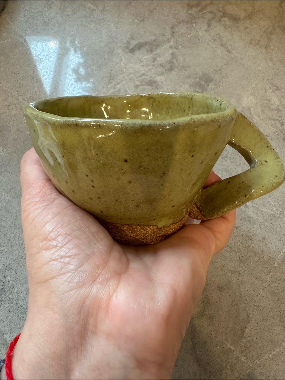 Handmade Ceramic Olive Green Mug - Artisan Stoneware